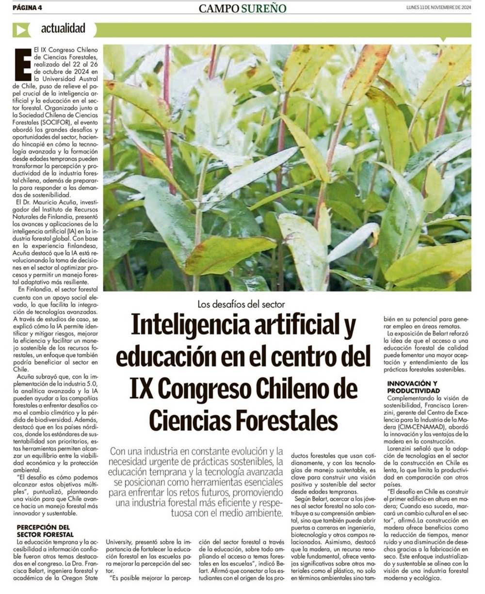 Inteligencia artificial y educación en el centro del Congreso de Ciencias Forestales