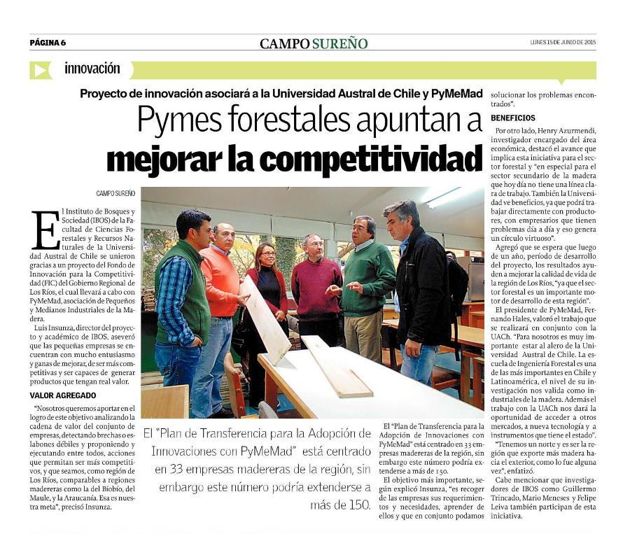 Pymes forestales apuntan a mejorar la competitividad