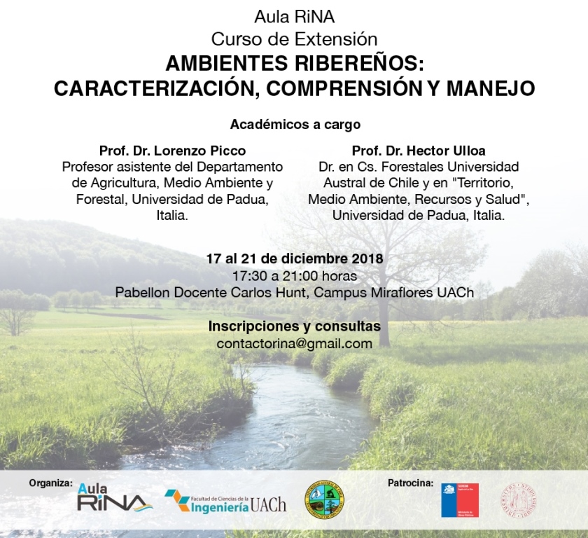 Curso de Ambientes Ribereños será impartido en la UACh