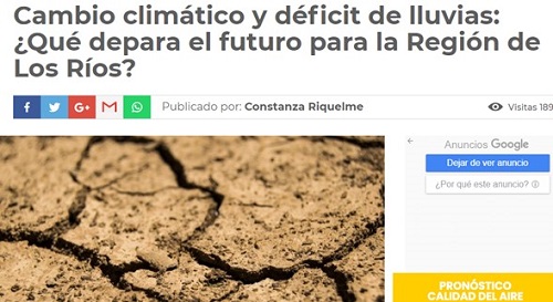 Cambio climático y déficit de lluvias: ¿Qué depara el futuro para la Región de Los Ríos?