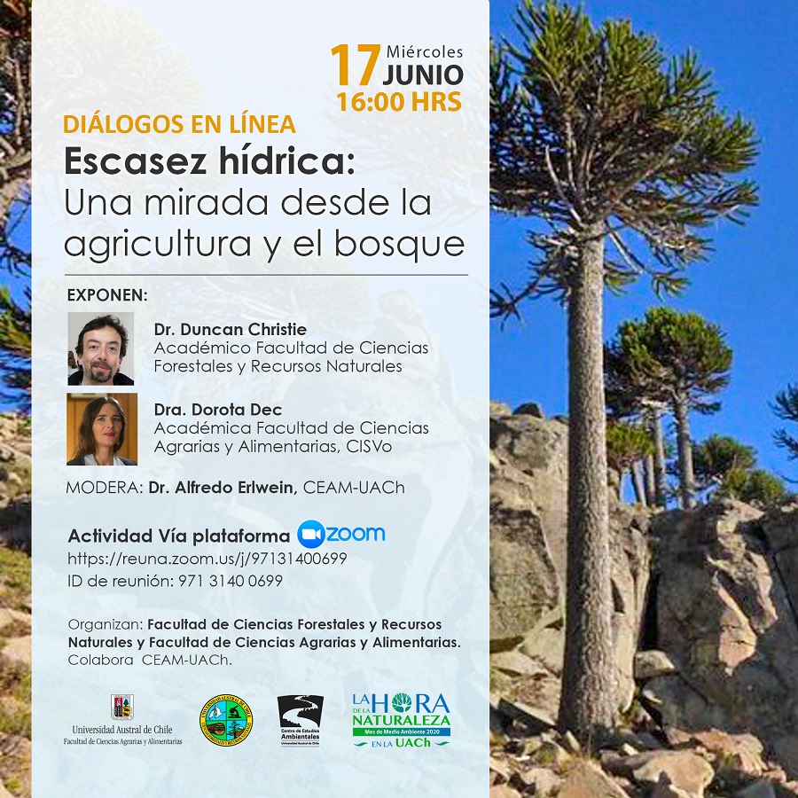 Invitan a conversar sobre Escasez Hídrica en la Agricultura y el Bosque