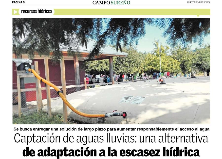 Captación de Aguas LLuvias: una alternativa de adaptación a la escasez hídrica
