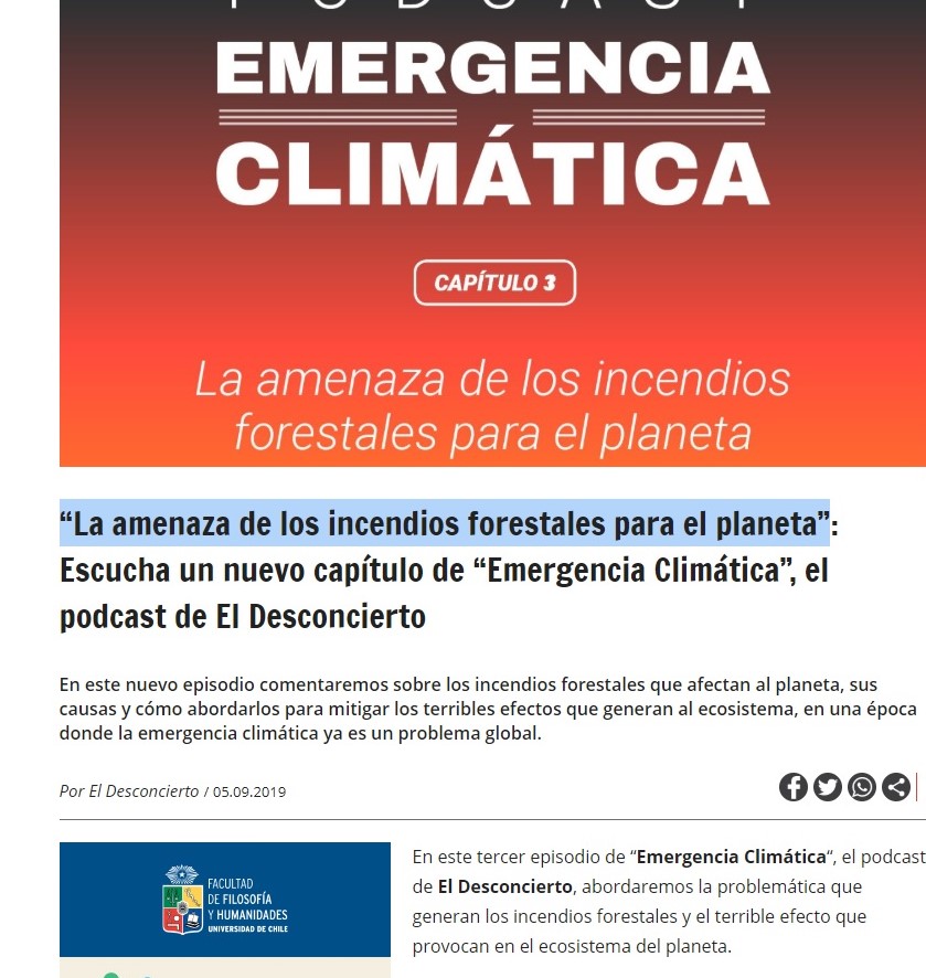 “La amenaza de los incendios forestales para el planeta”