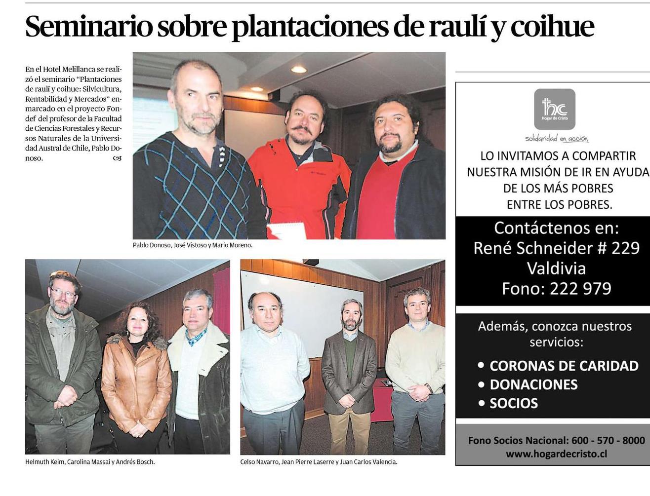 Seminario sobre plantaciones de raulí y coihue