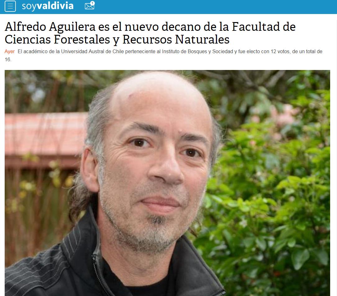 Alfredo Aguilera es el nuevo decano de la Facultad de Ciencias Forestales y Recursos Naturales
