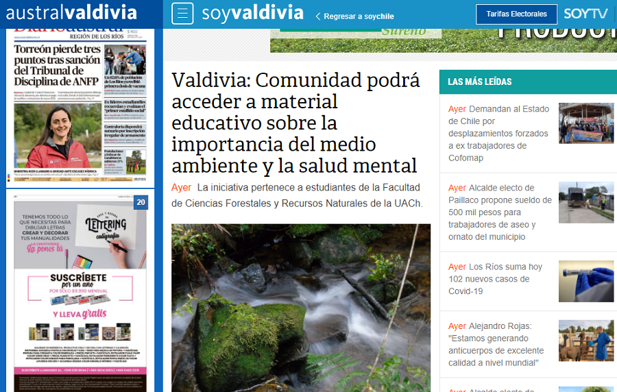 Valdivia: Comunidad podrá acceder a material educativo sobre la importancia del medio ambiente y la salud mental