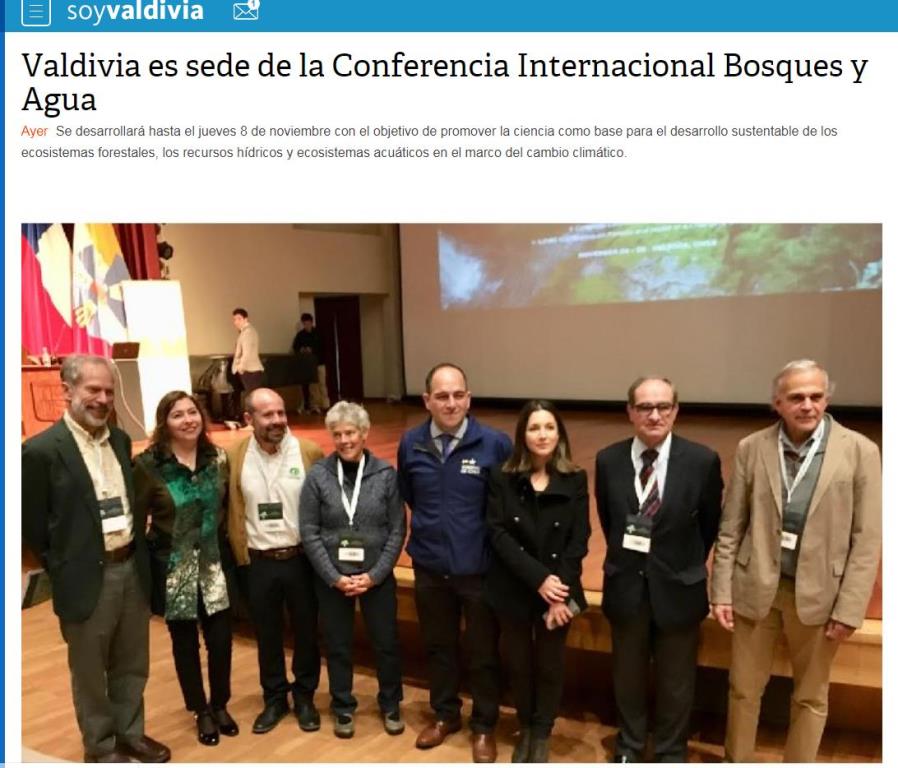 Valdivia es sede de la Conferencia Internacional Bosques y Agua