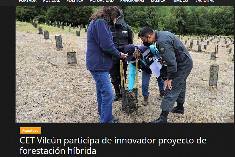 CET Vilcún participa de innovador proyecto de forestación híbrida