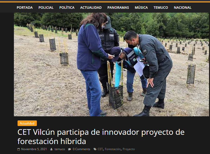CET Vilcún participa de innovador proyecto de forestación híbrida