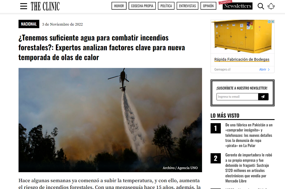 ¿Tenemos suficiente agua para combatir incendios forestales?: Expertos analizan factores clave para nueva temporada de olas de calor