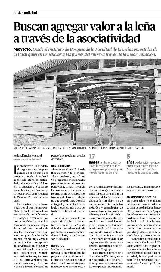 Buscan agregar valor a la leña a través de la asociatividad